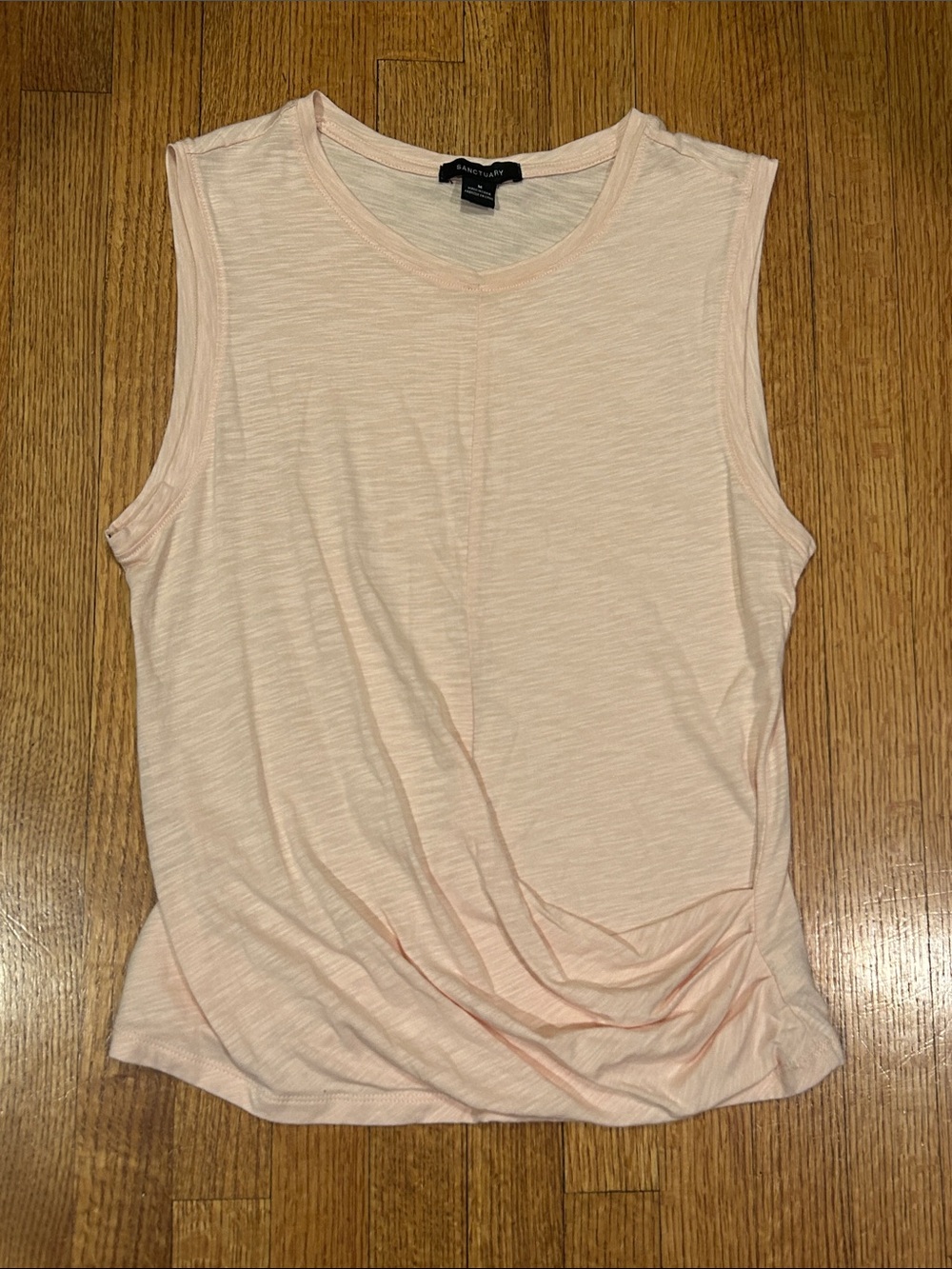 Sanctuary Pale Blush Twist-Hem Sleeveless Tank Size Medium